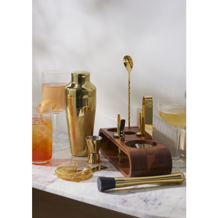 Bar Set With Acacia Stand