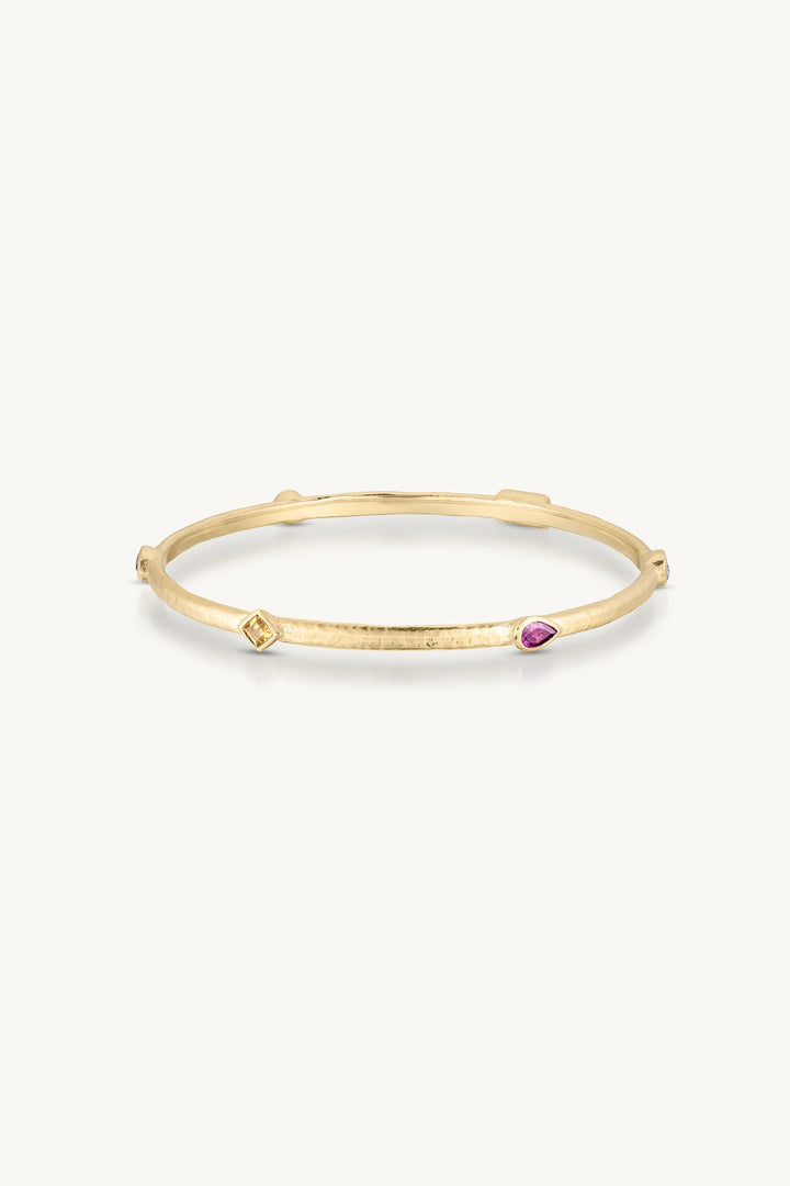Callista Multi Stone Gold Bangle