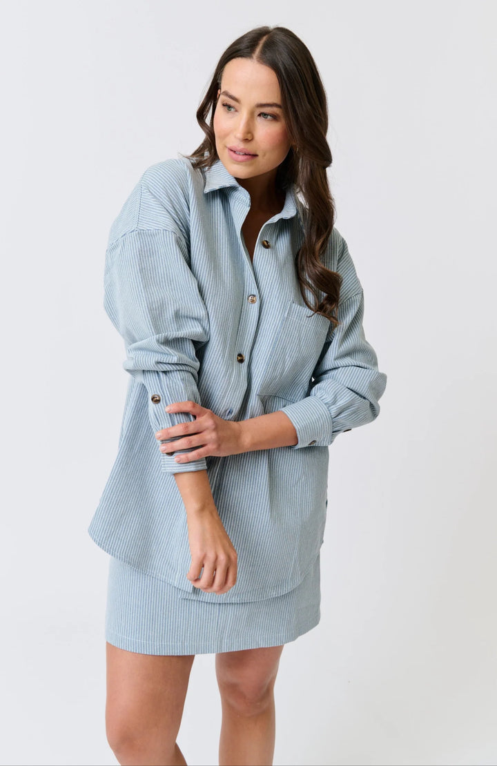 Tamika Shirt - Stripe Denim
