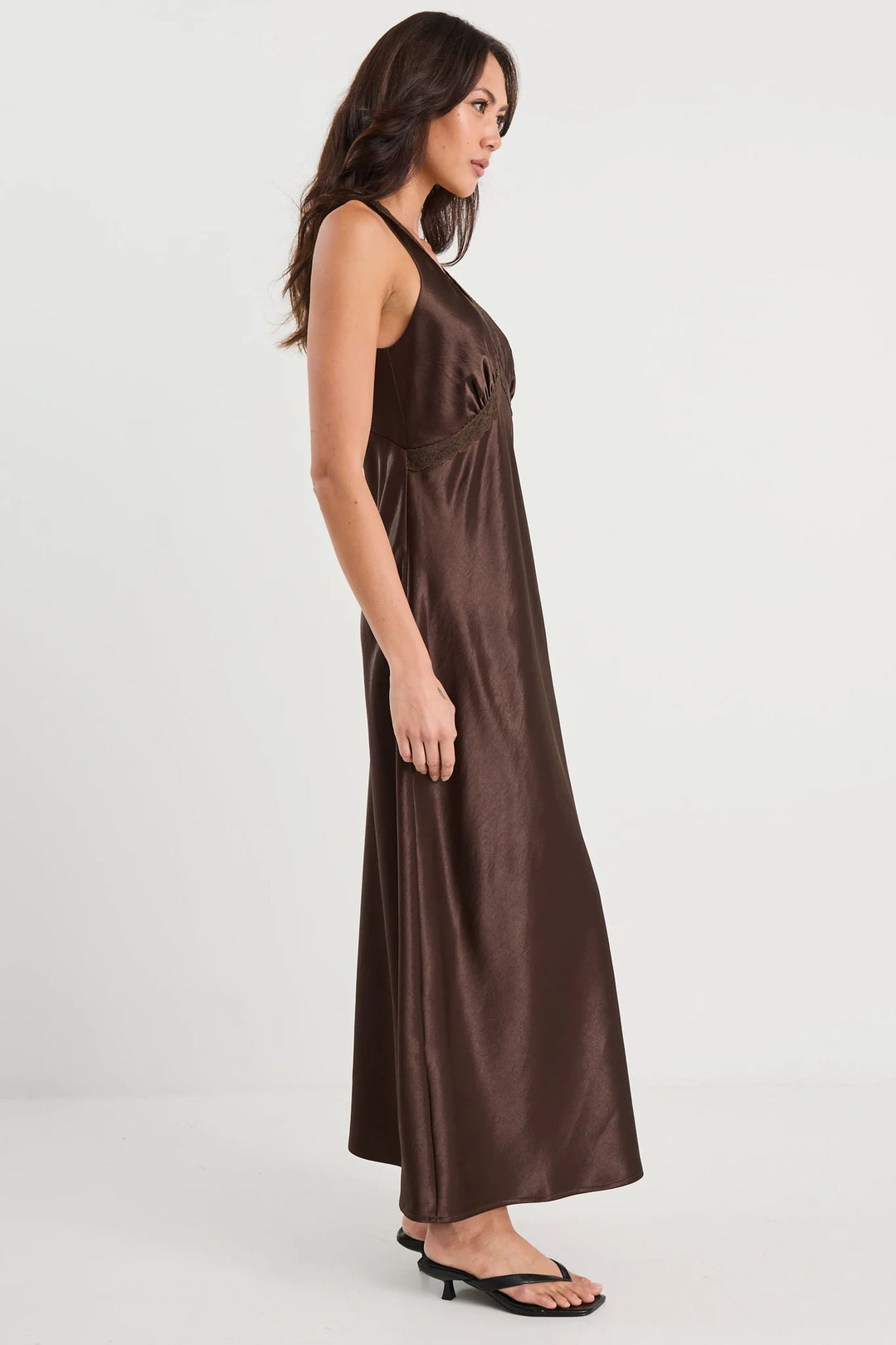 Castle Chocolate Satin Maxi