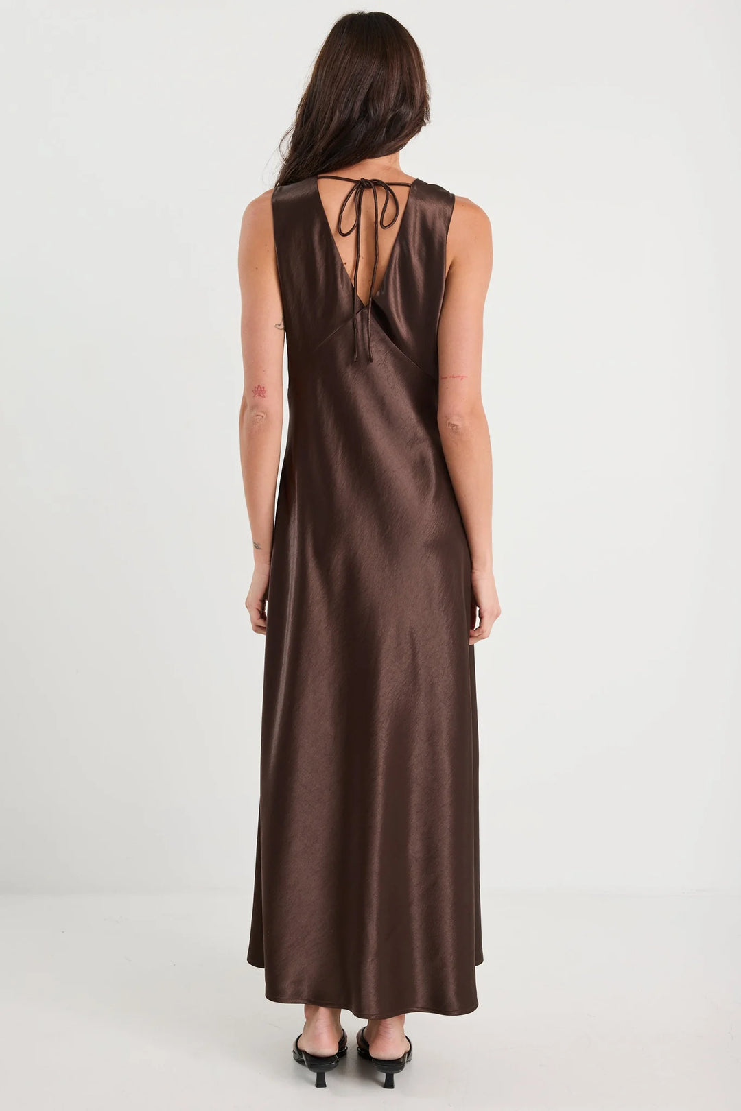 Castle Chocolate Satin Maxi