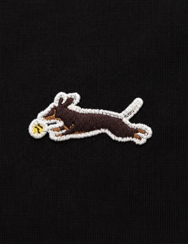Daschund Dog Embroider Tee - Black