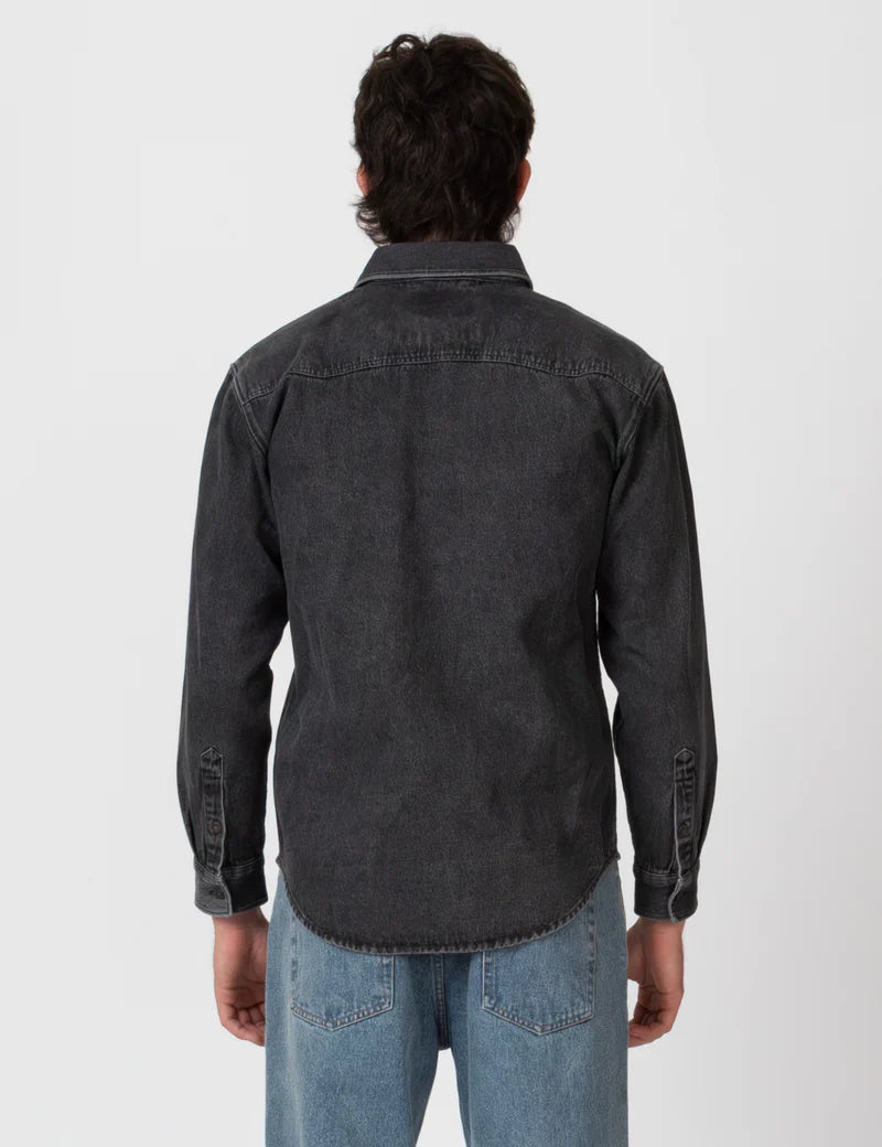 West Denim Long Sleeve Shirt - Washed black