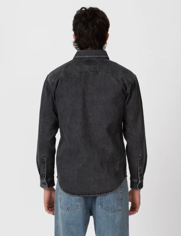 West Denim Long Sleeve Shirt - Washed black