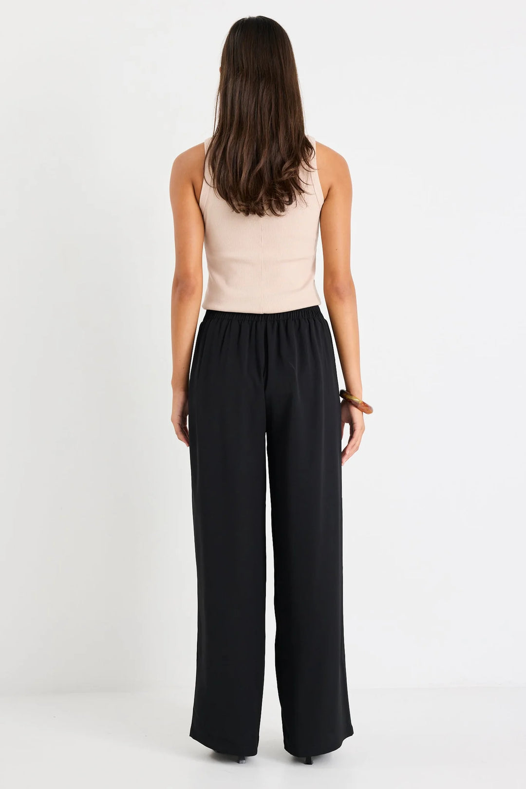 Guardian Black Linen Elastic Back Pants