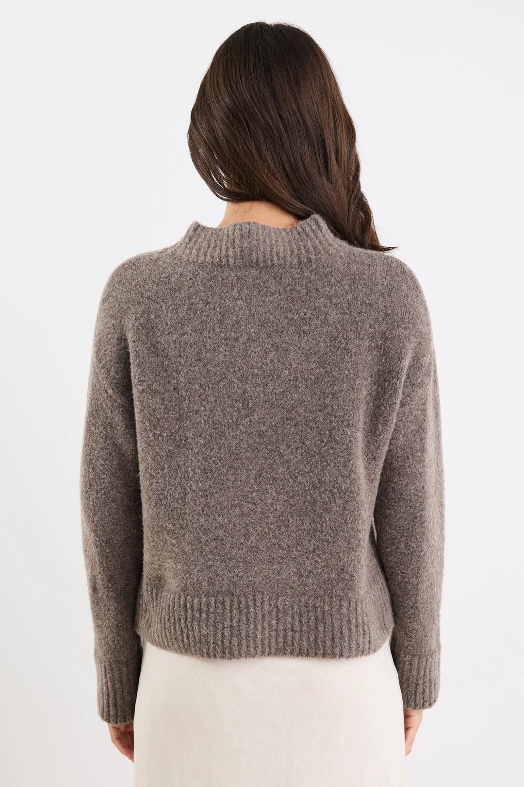 Cocoon Mocha Relaxed Knit Mock Neck jumper