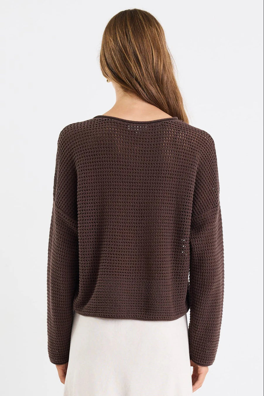 Dawn Chocolate Crochet Knit Jumper