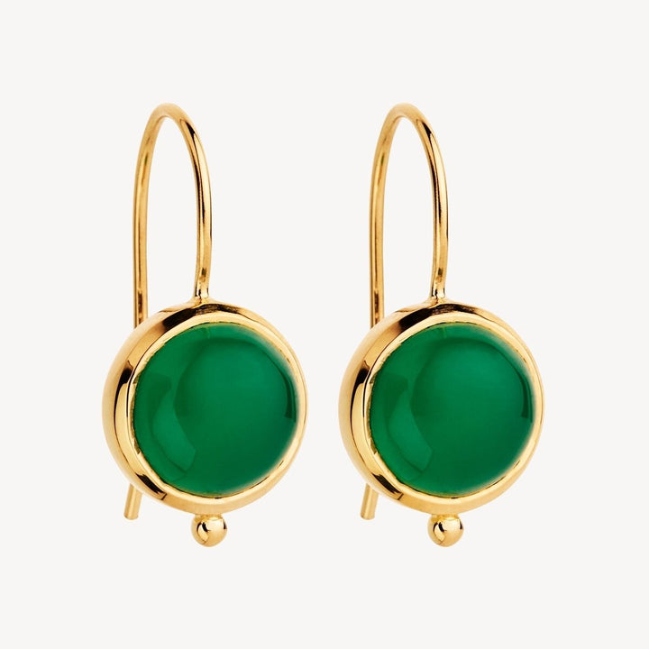 Garland Earring - Yellow Gold/Green Onyx