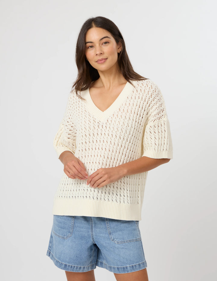 Tierra V Neck Knit - Ivory
