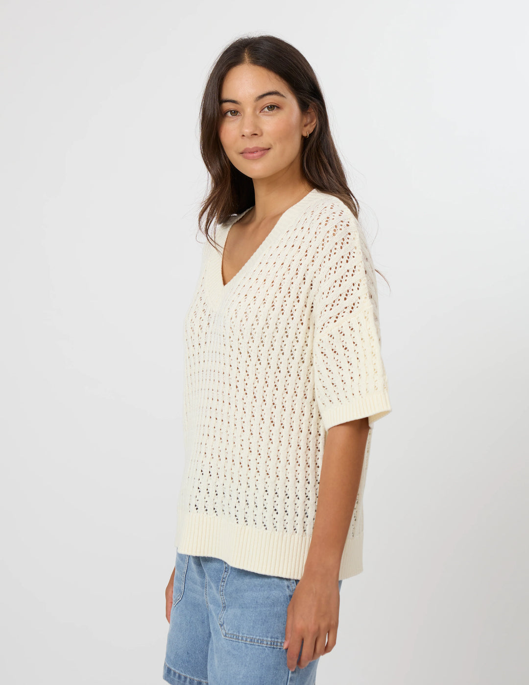 Tierra V Neck Knit - Ivory