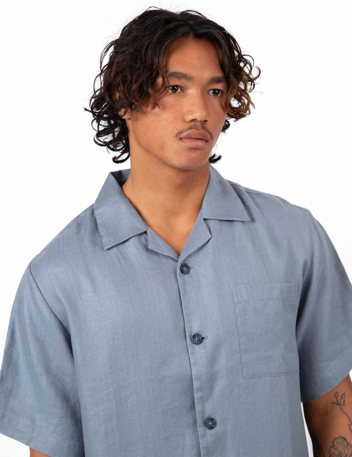 Shore Cuban SS Shirt - Blue Slate
