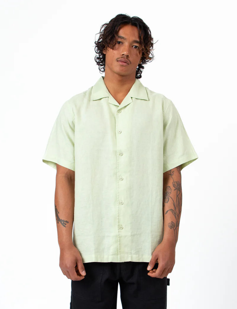 Cuban Linen Short Sleeved - Fog Green