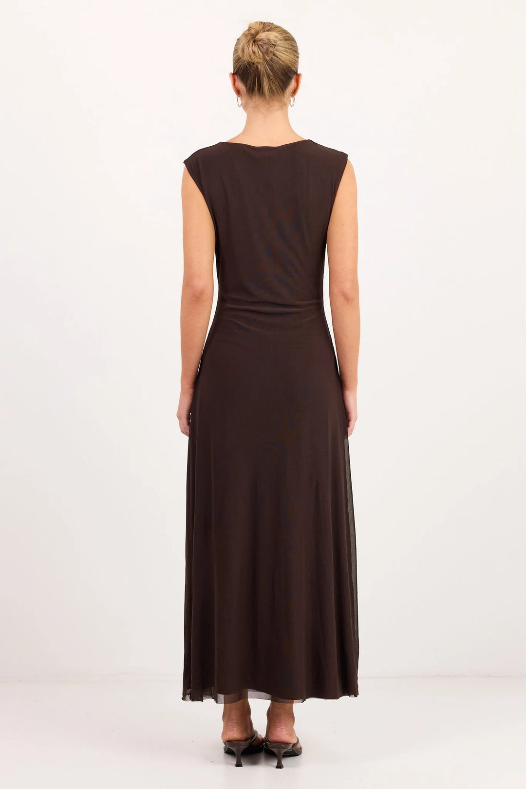 Frame Chocolate Mesh Maxi Dress