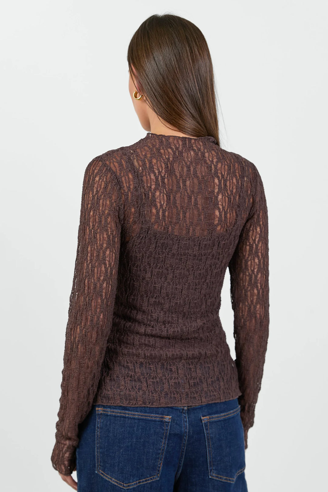 Giving Chocolate Lace Long Sleeve Top - Chocolate Lace