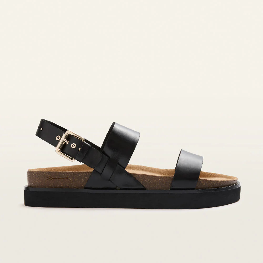 Side view of the Frankie4 Hunter Black Sandals