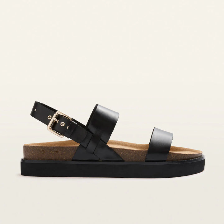 Side view of the Frankie4 Hunter Black Sandals