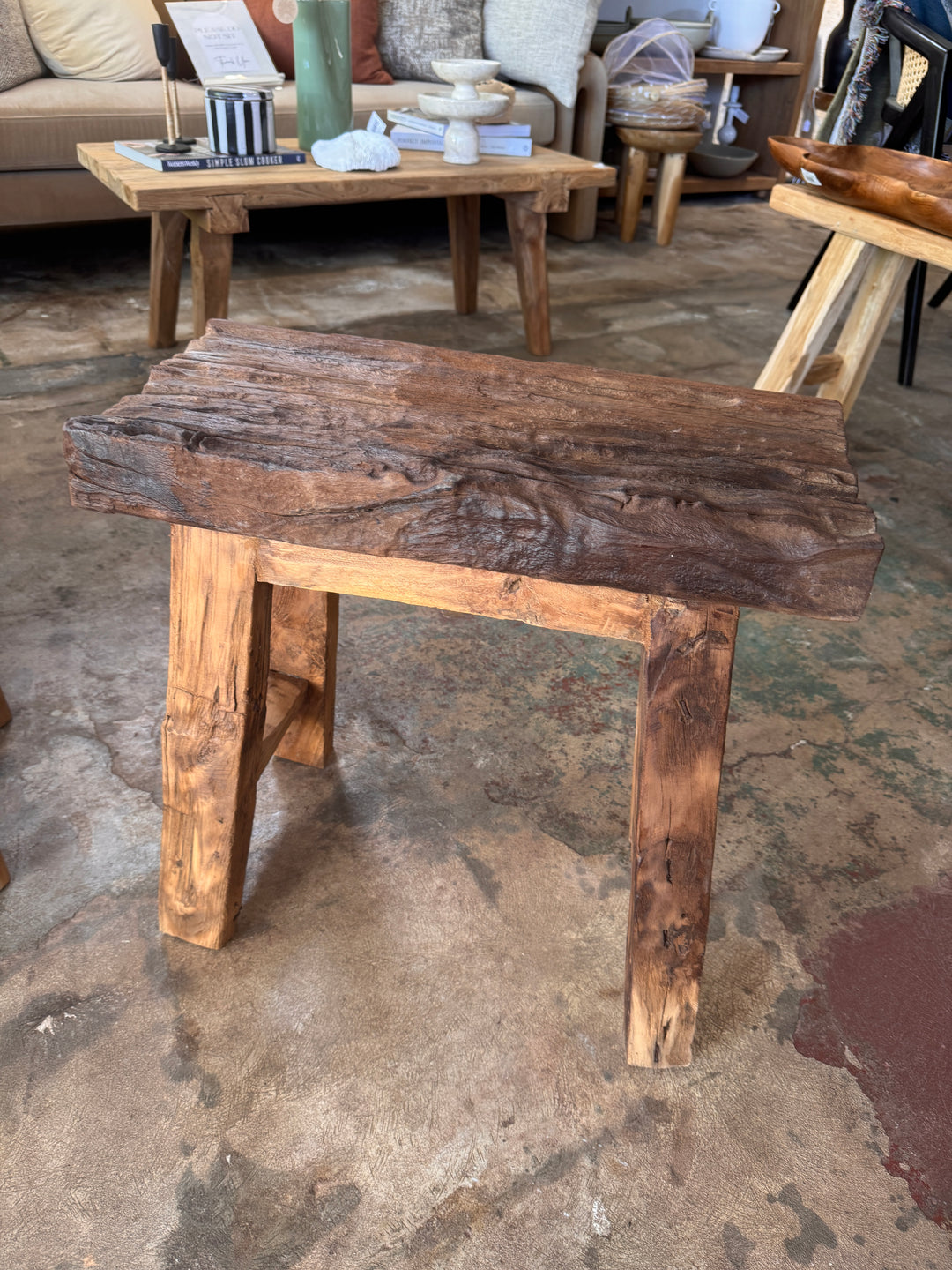 Rectangle Chunky Rustic Stool