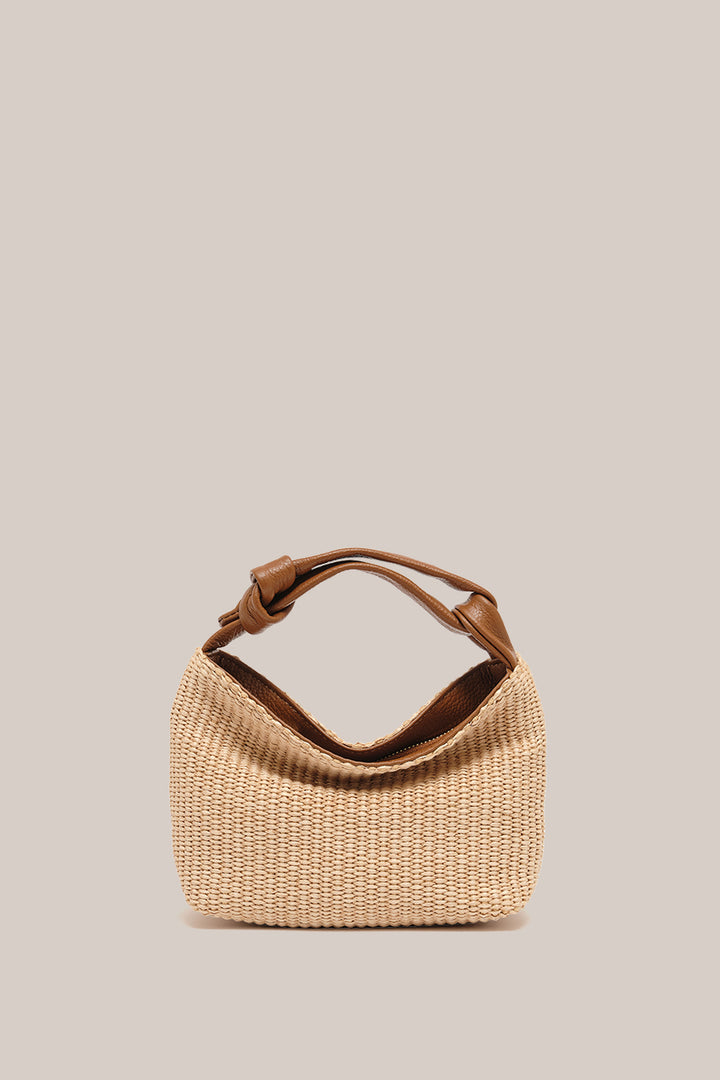 Vestirsi Jess Rafia Pouch in Tan