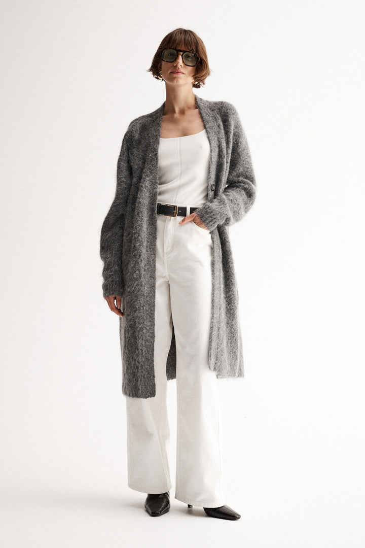 Simone Knit Cardigan Charcoal Marle