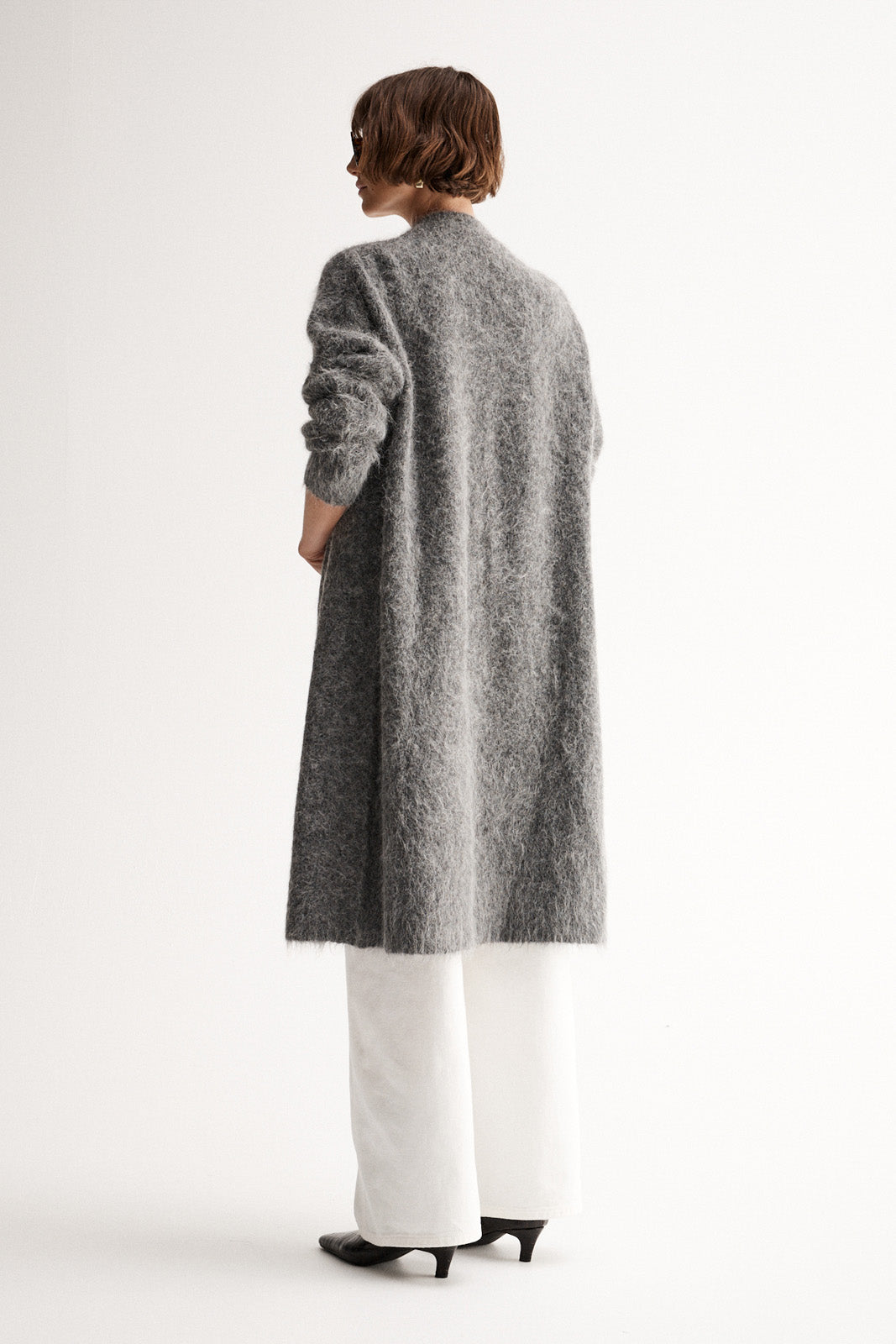 Simone Knit Cardigan Charcoal Marle