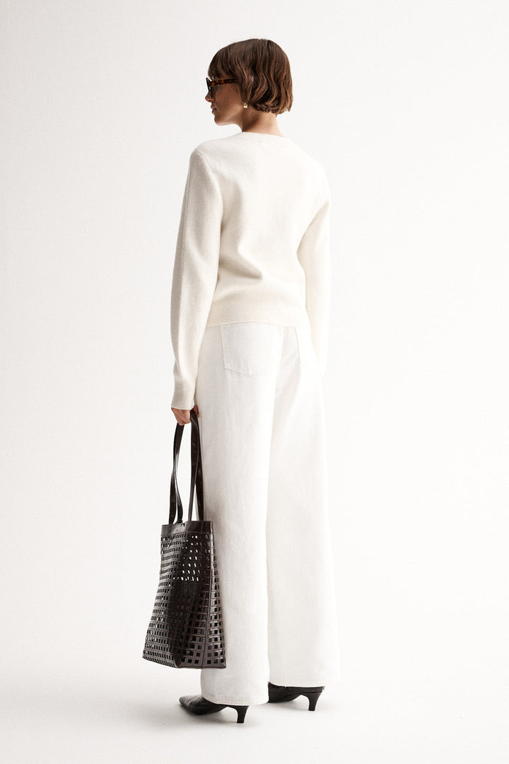 Saschia Knit Cardigan White Marle