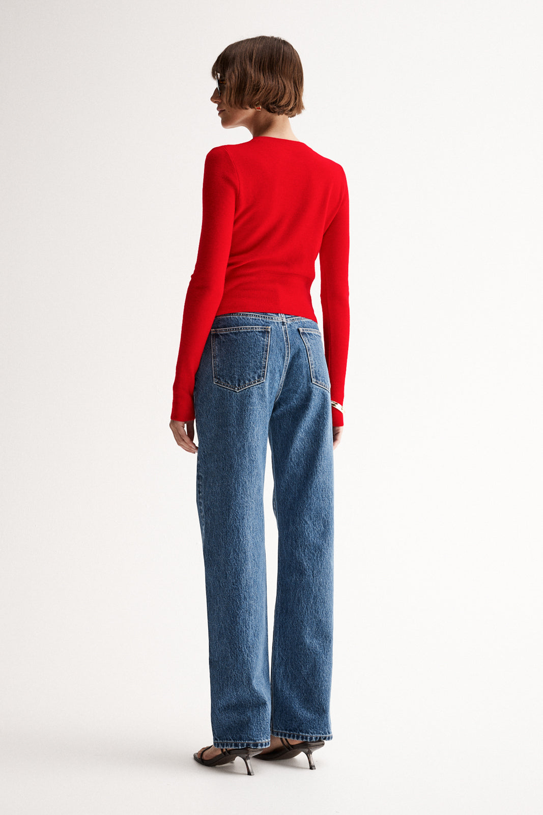 Astrid Red Crop Cardigan