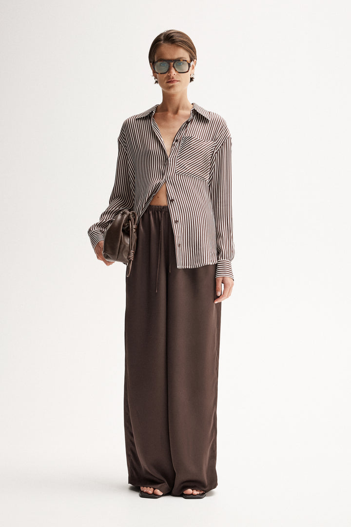 Jamie Stripe Shirt - Brown Stripe