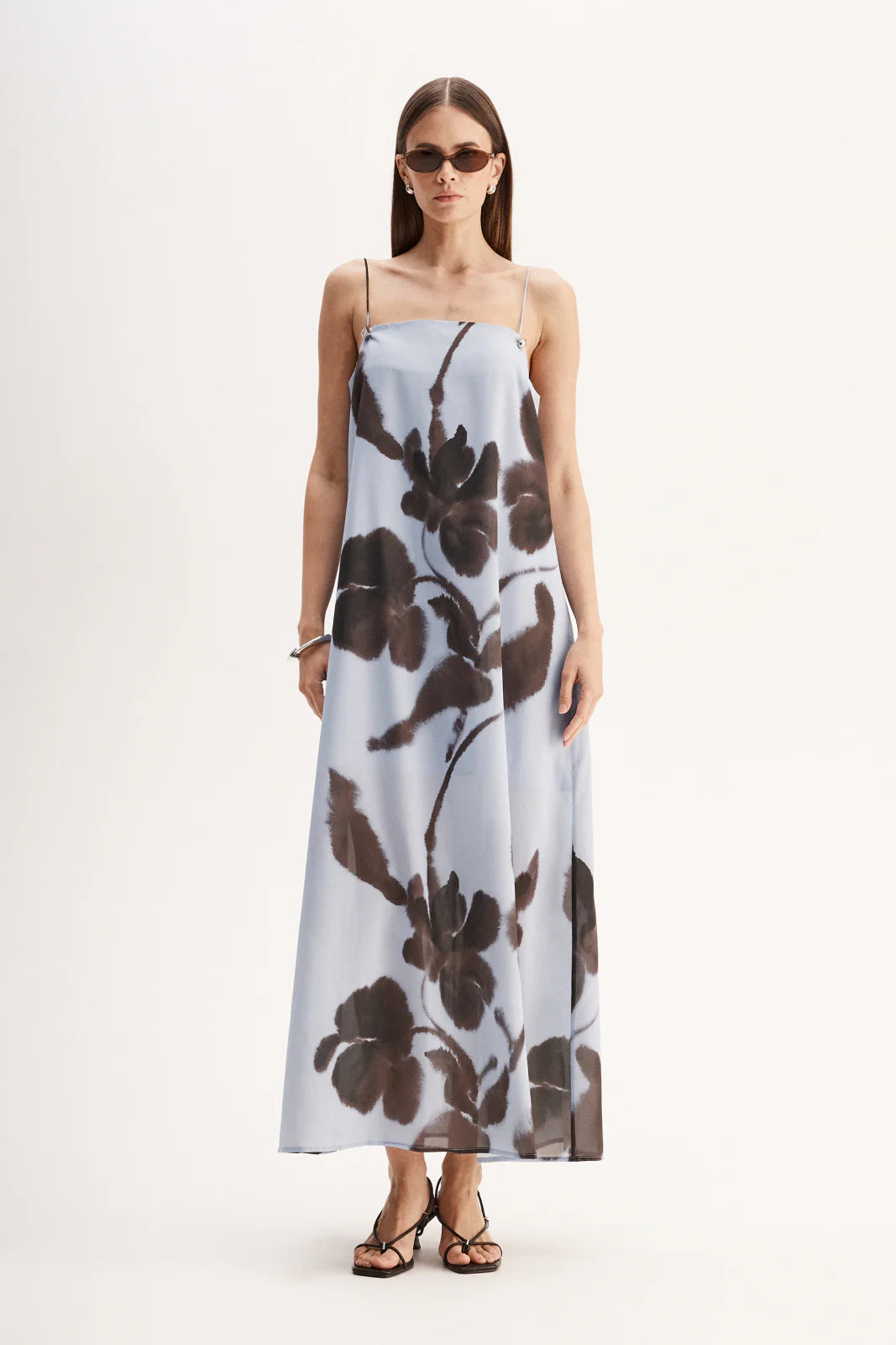 Monet Maxi Dress - Chocolate Floral Print