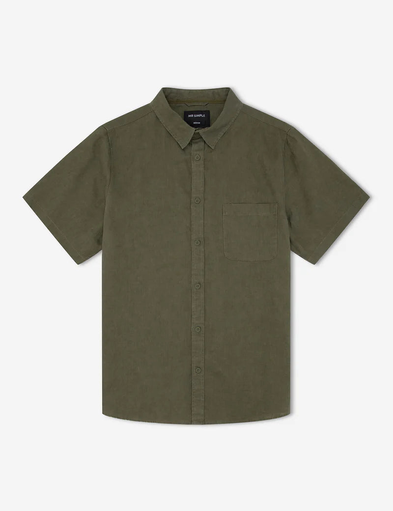 Linen SS Shirt - Fatigue