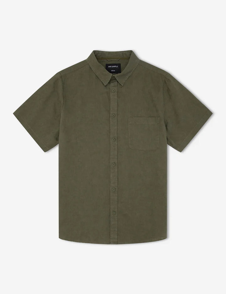 Linen SS Shirt - Fatigue