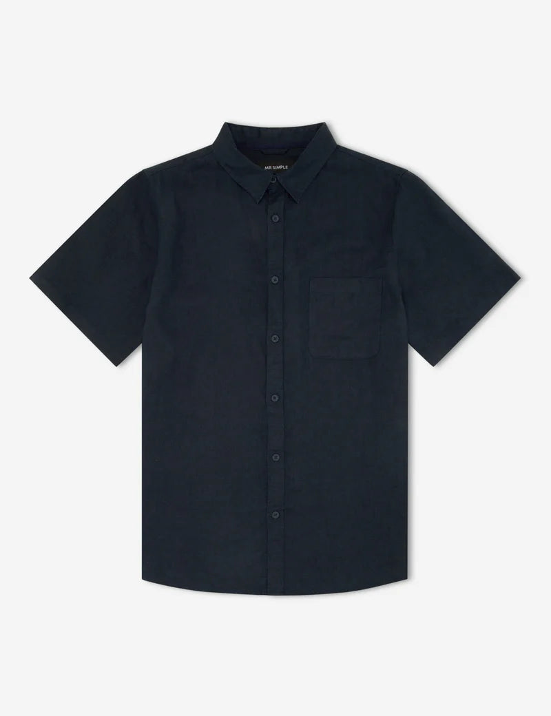 Linen SS Shirt - Navy