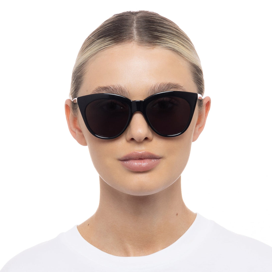 Le Specs Halfmoon Magic Sunglasses in Black