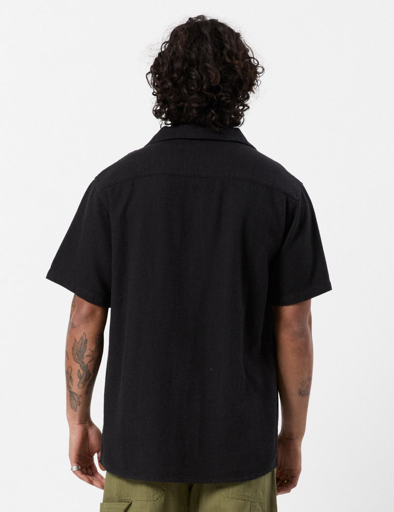 Waffle Short Sleeve Shirt - Black