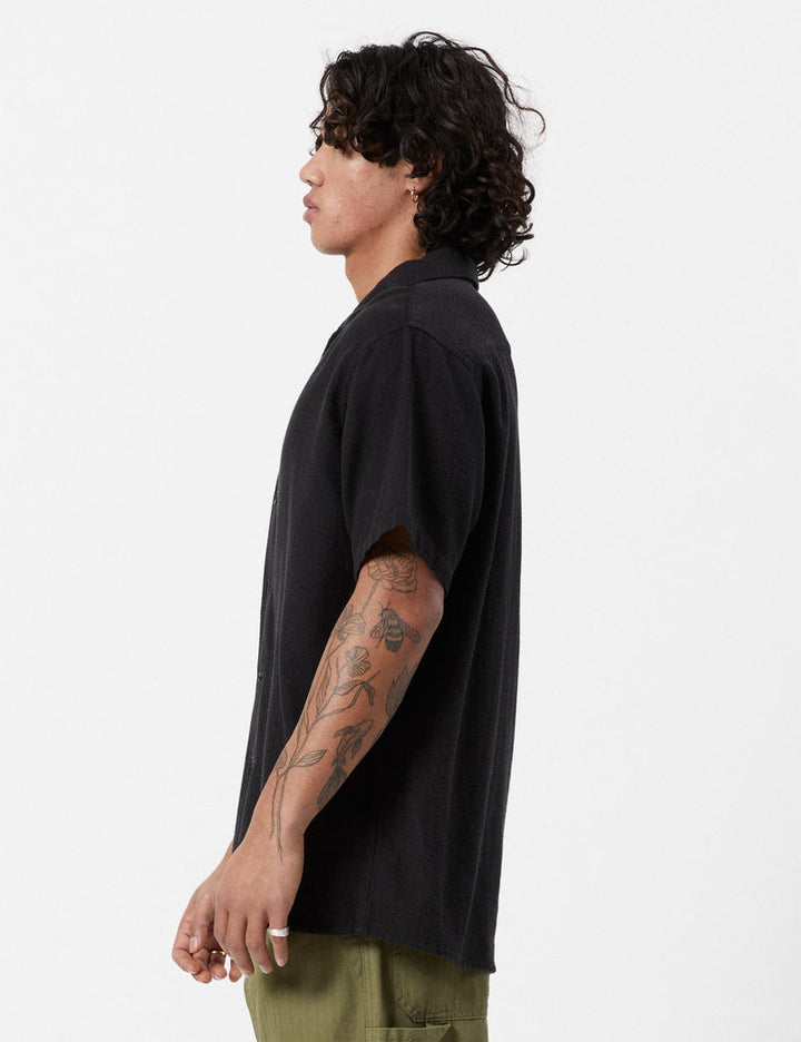 Waffle Short Sleeve Shirt - Black