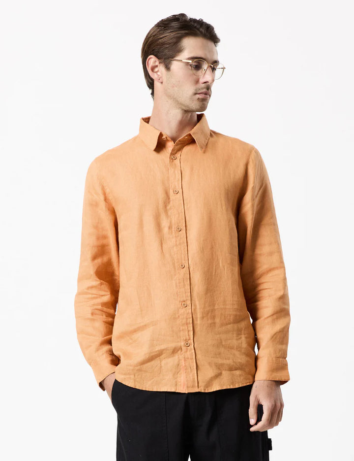 Linen LS Shirt - Bronze