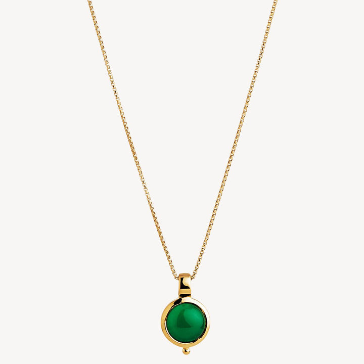 Garland Yellow Gold Green Onyx Necklace