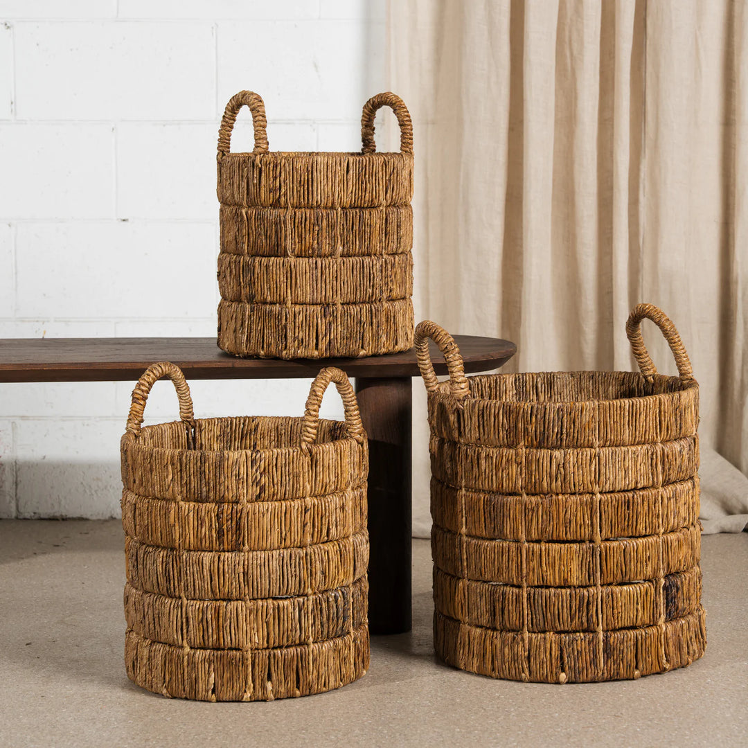 Neri Lineal Texture Banana Leaf Baskets