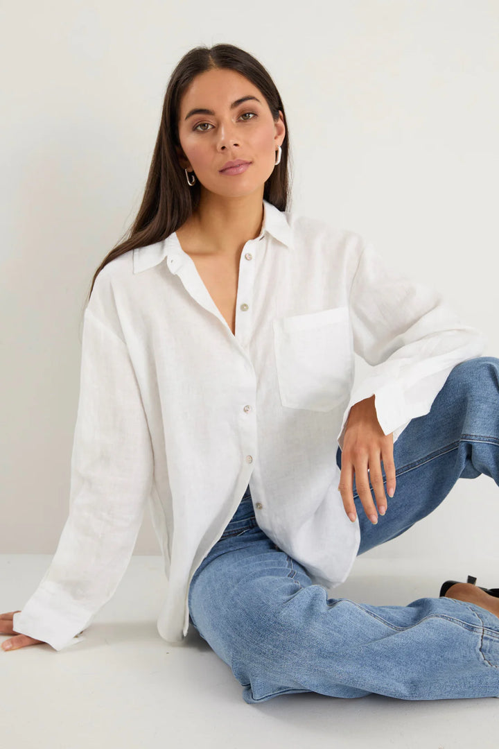 Optimum White Linen Shirt