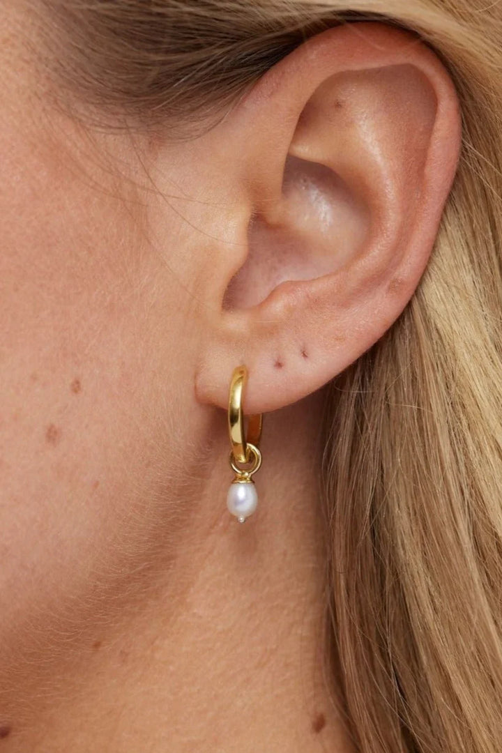 Pearl Gold Earring Charm - Double Set