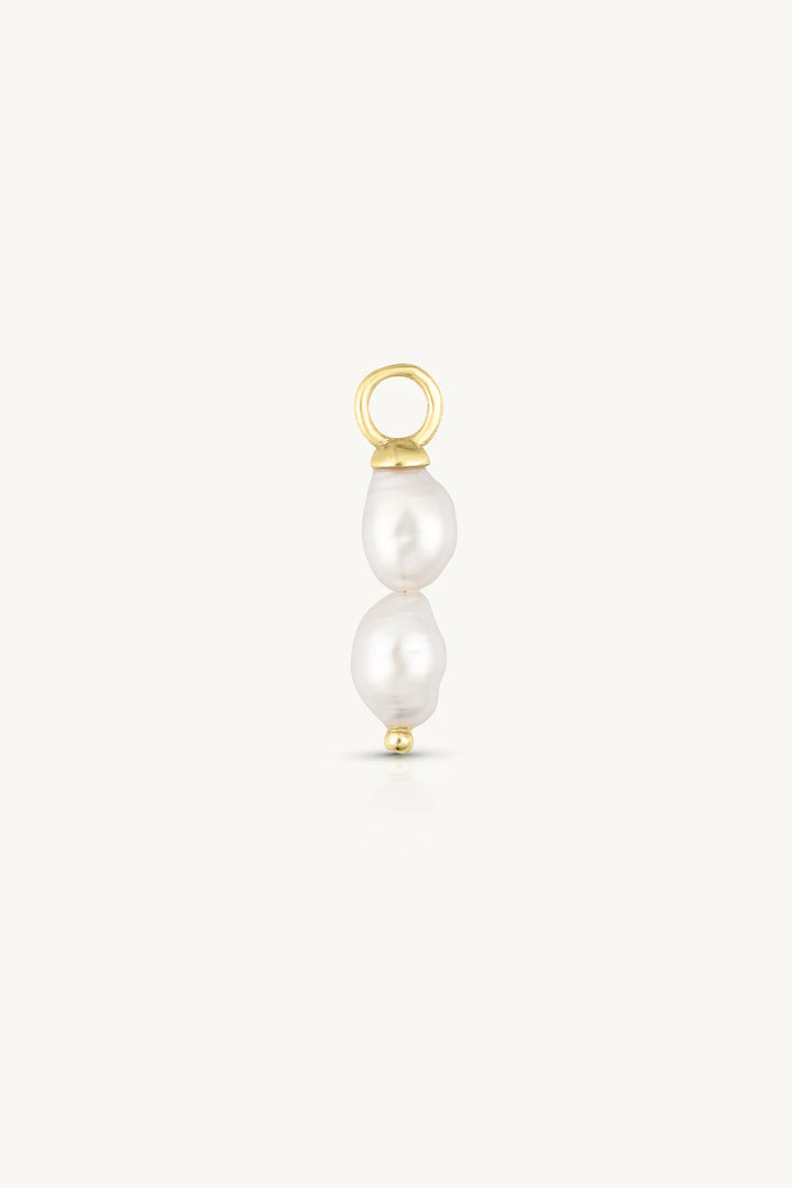 Pearl Duet Gold Charm - Pair