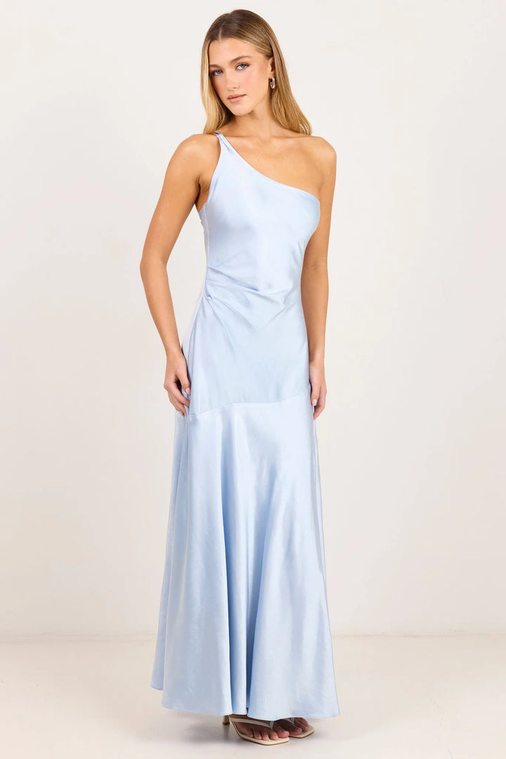 Prolific Ice Blue One Shoulder Maxi Dress