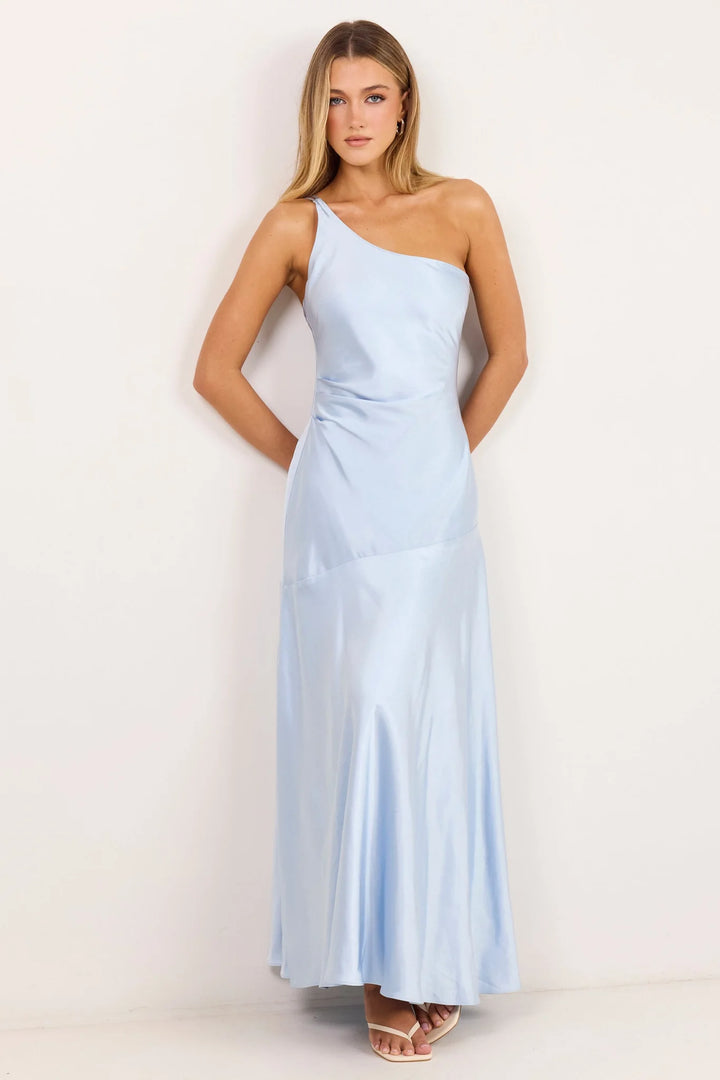 Prolific Ice Blue One Shoulder Maxi Dress