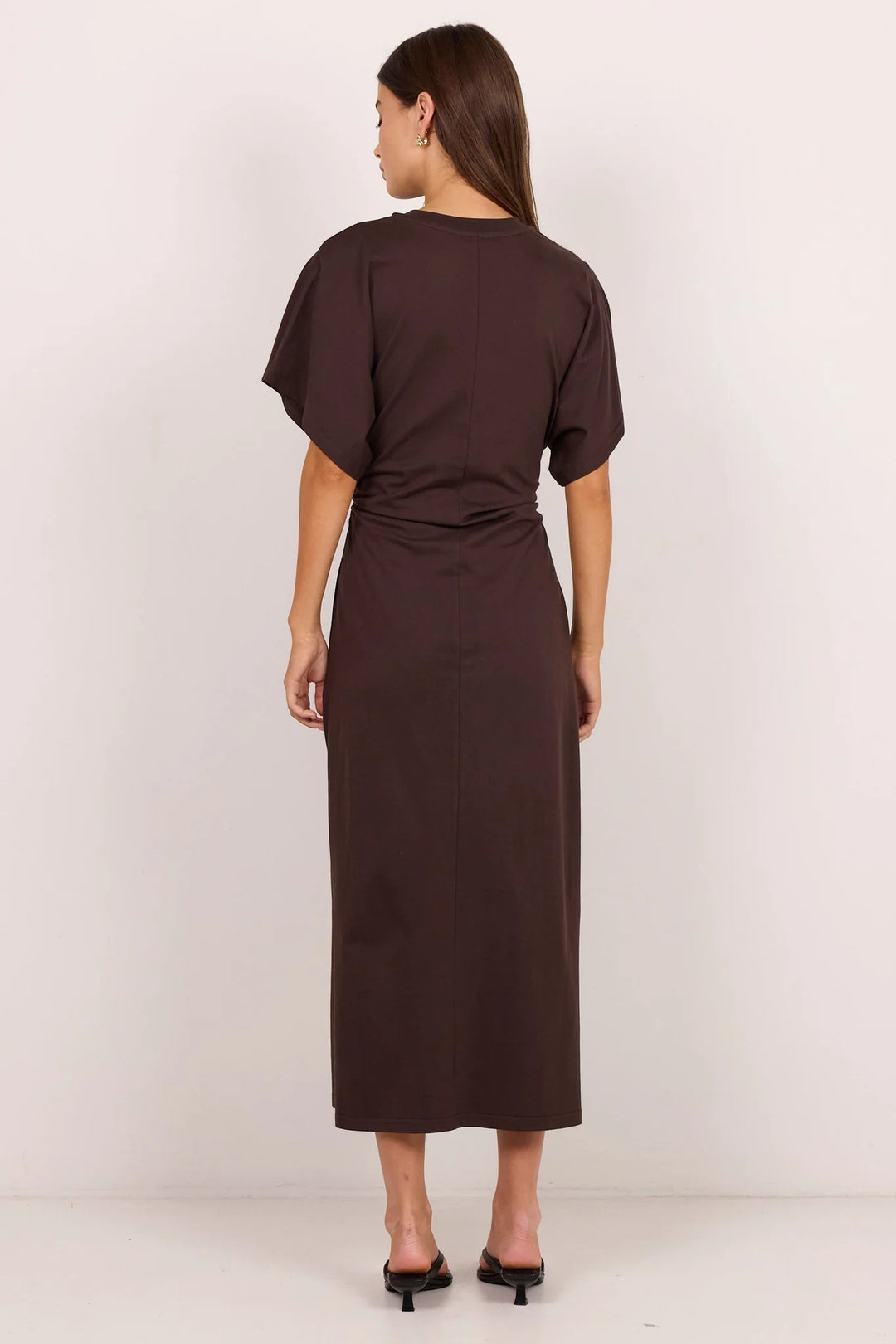 Pulse Chocolate Gathered Waist Dress