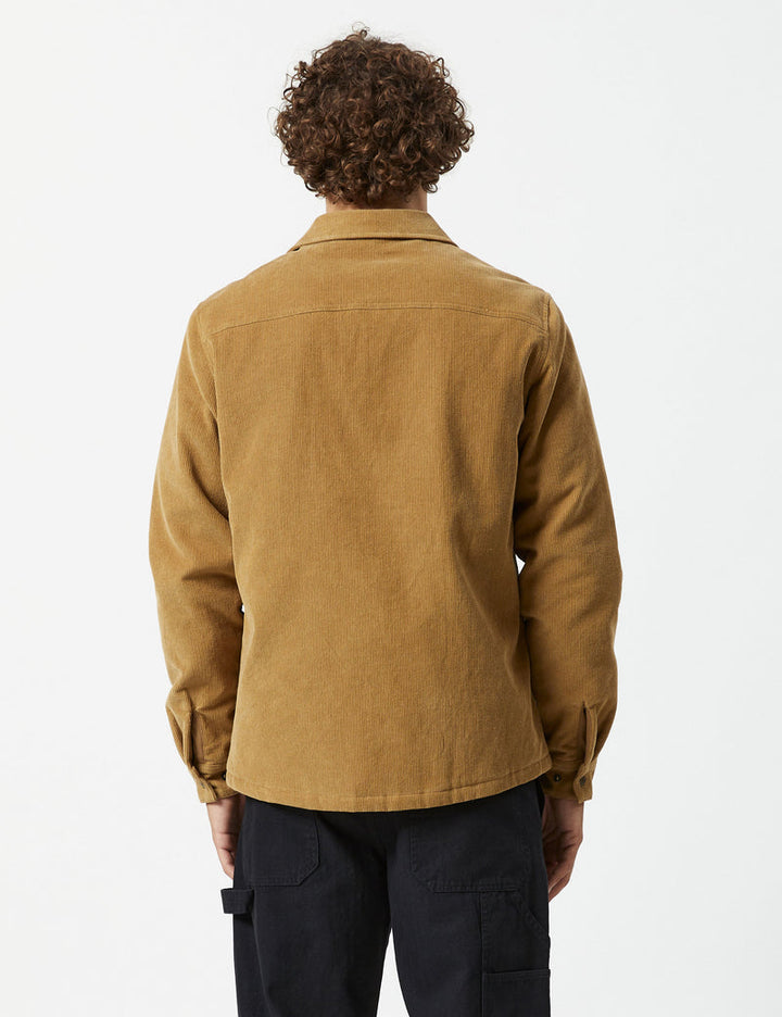 Quilted cord jacket camel