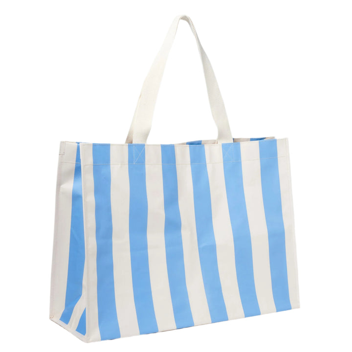 Carryall Beach Bag - Le Weekend Mid Blue Cream