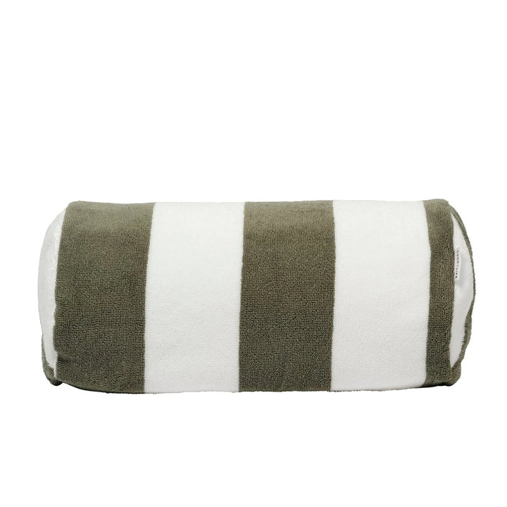 Inflateable Beach Pillow - Olive Stripe