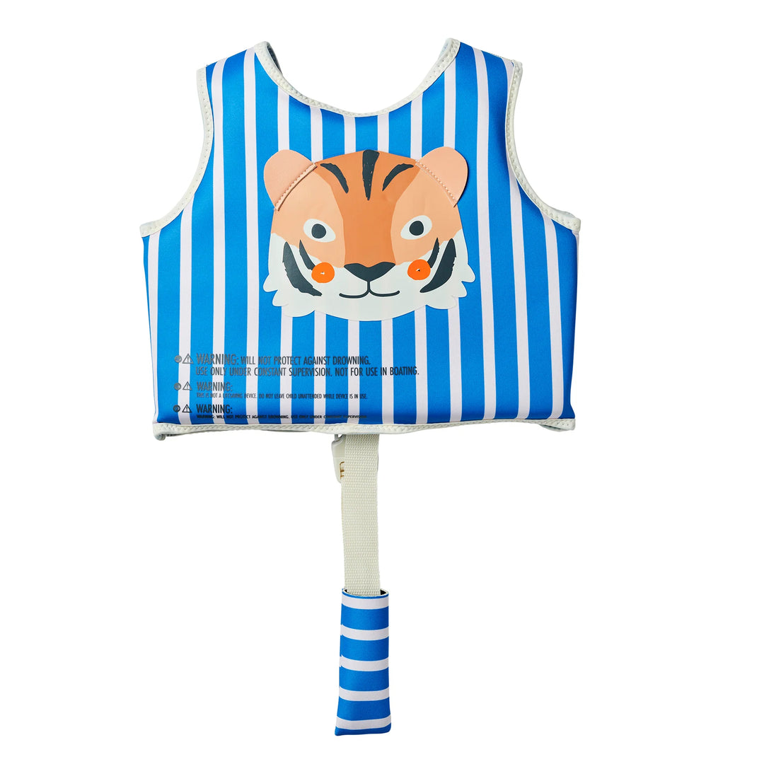 Kids Swim Vest - Tino the Tiger Blue
