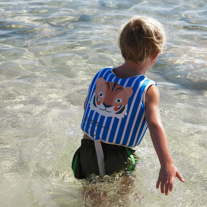 Kids Swim Vest - Tino the Tiger Blue