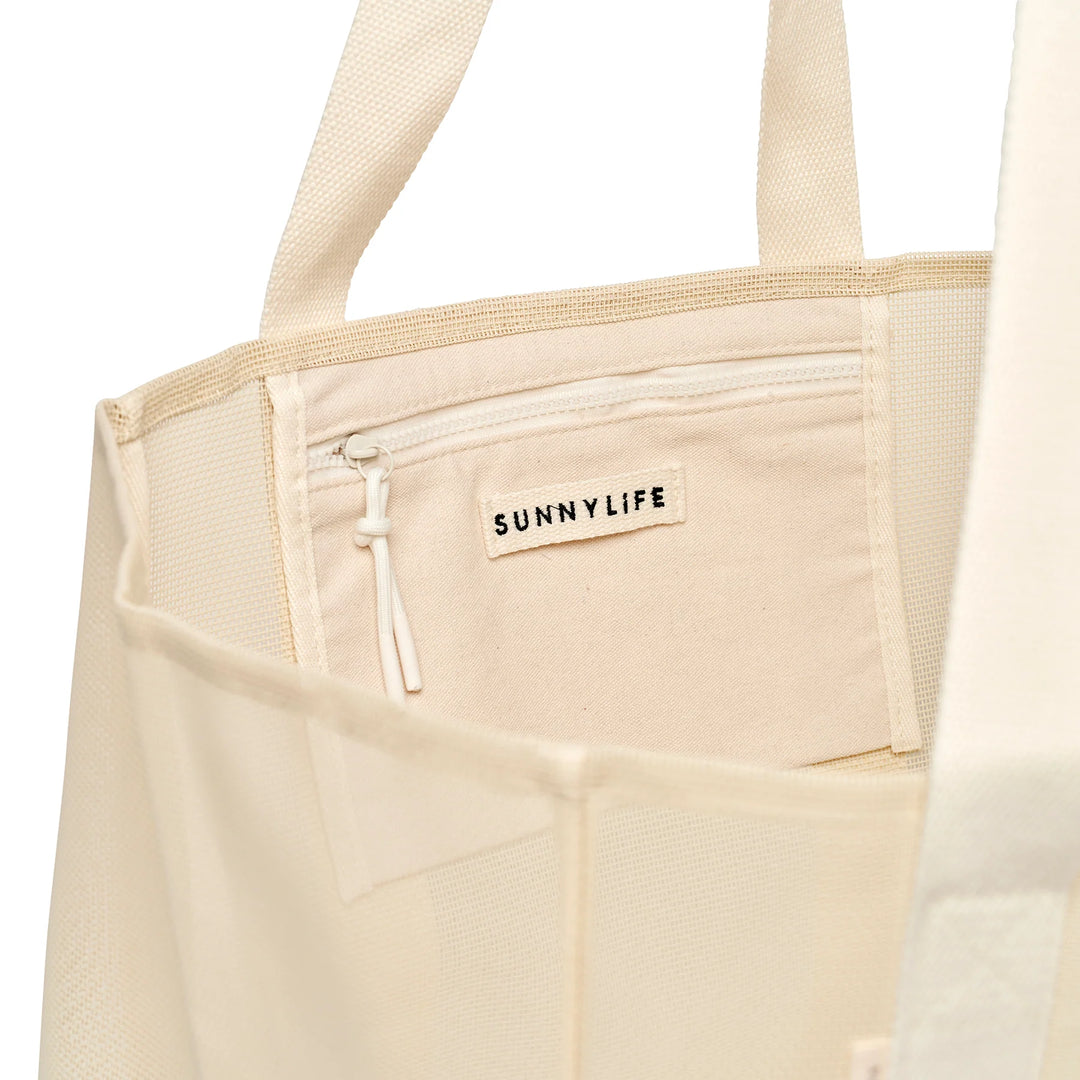 Mesh Beach Bag - Oyster Cream
