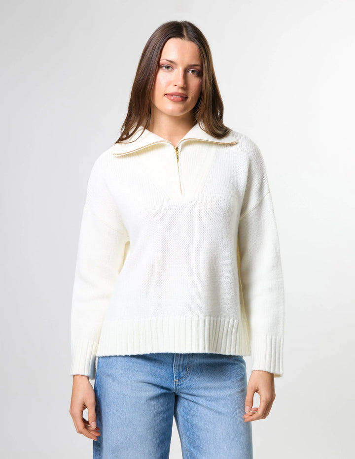 Cory Zip Knit - Ivory